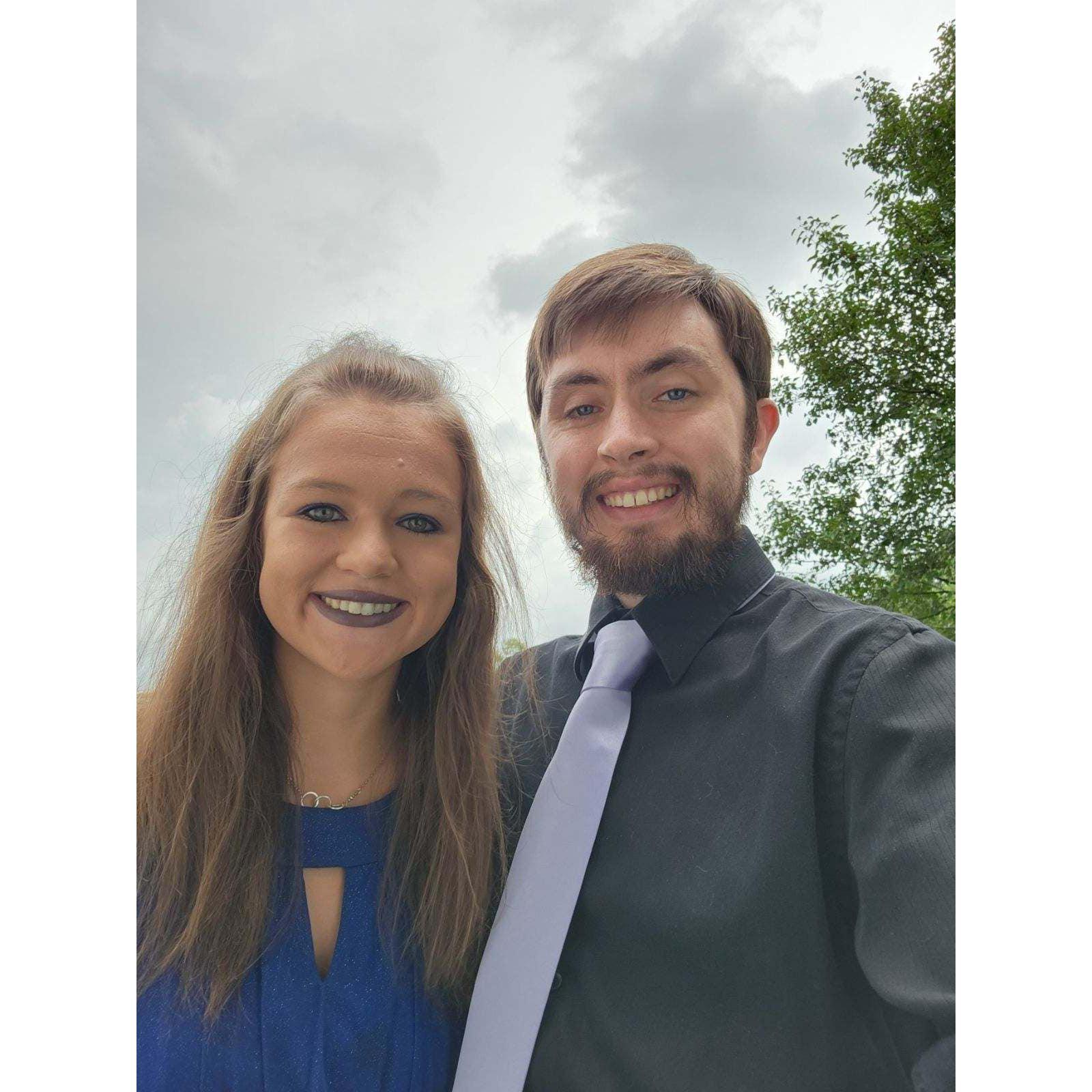 Our first "fancy" dinner out together.