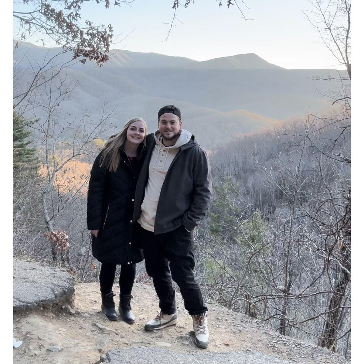 In the Smoky Mountains, right before he asked!