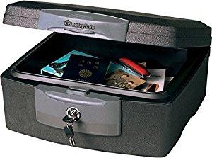 SentrySafe F2300 Fire-Safe Waterproof Chest with Tubular Key, 33lbs, .36 Cu. Ft., Charcoal