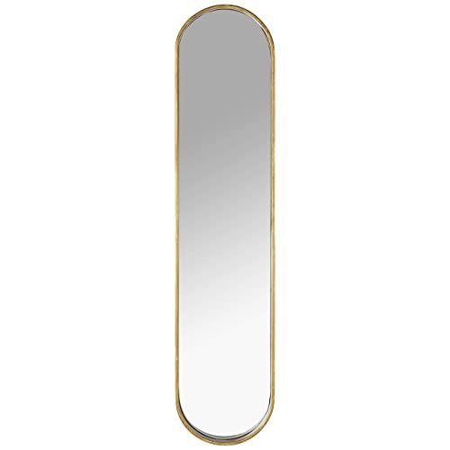 Amazon Brand - Rivet Modern Oval Hanging Mirror, 39"H, Gold