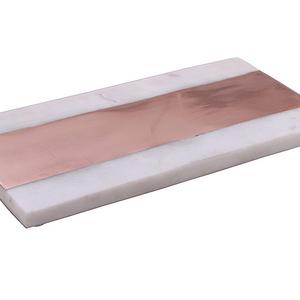 Alchemade - 12" Marble Serving Charcuterie Board Platter with Solid Copper Inlay