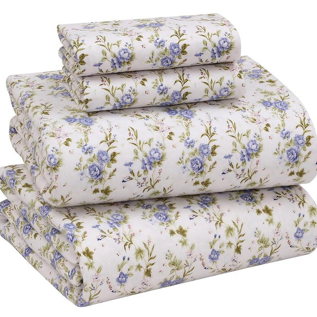 RUVANTI Flannel Sheets Full Size - 100% Cotton Double Brushed Bed Sheets Set, Deep Pockets 16 Inches, All Seasons Breathable & Extra Soft Full Sheets, Warm & Cozy, 4 Piece, Sand Rose