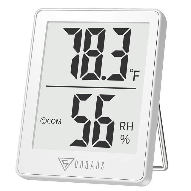 DOQAUS Digital Hygrometer Indoor Thermometer Humidity Gauge Room Thermometer with 5s Fast Refresh, Accurate Temperature Humidity Monitor for Home, Office, Babyroom, Greenhouse, Mini Hygrometer White