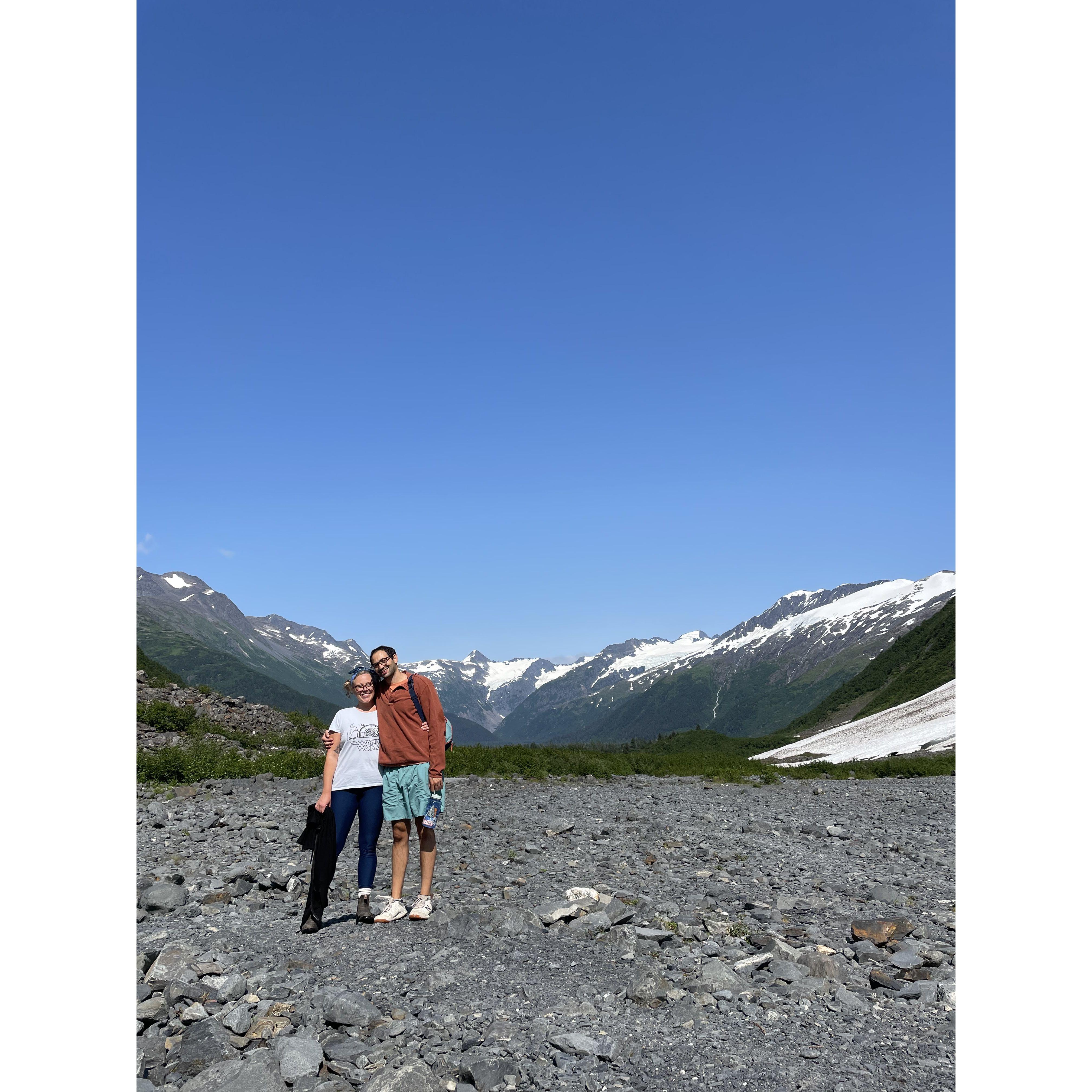 The Bobs explore a glacier up close and personal. August 2023.