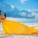 Flying dress photoshoot in Cancun
