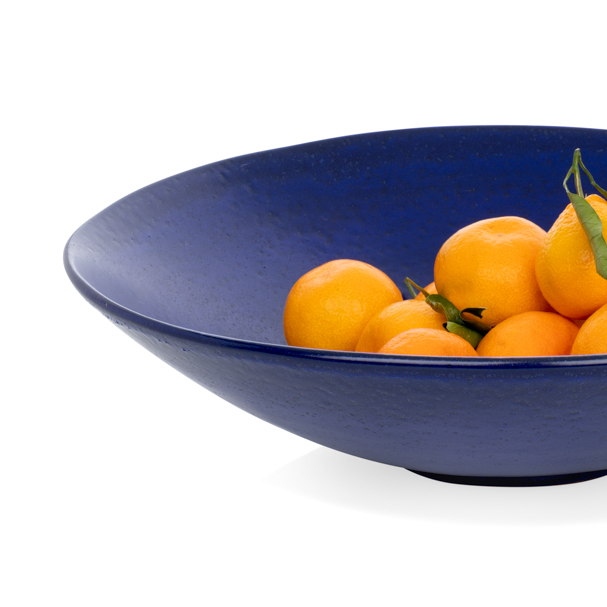Abyss Blue Large Stoneware Serving Bowl, 17"