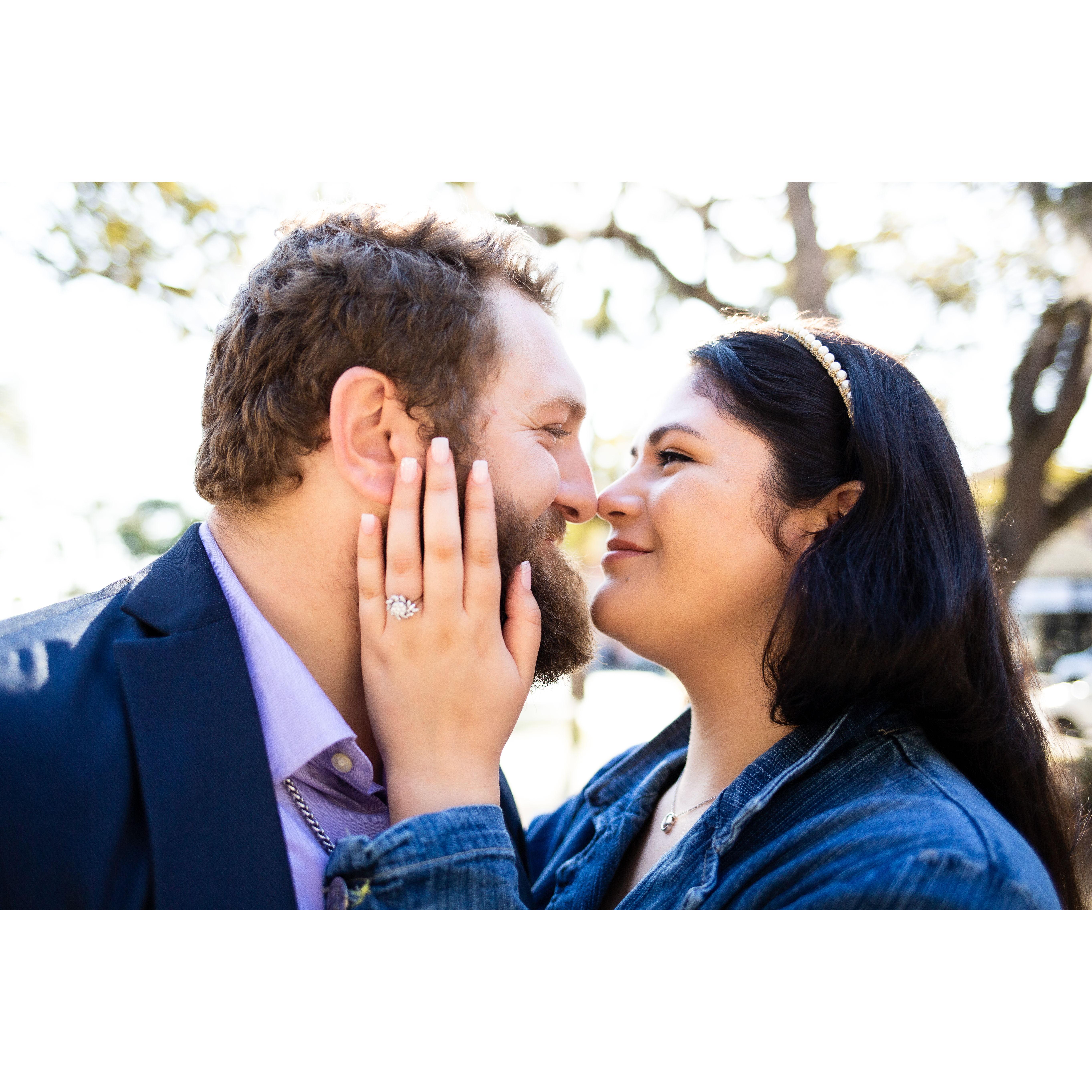 You might recognize this photo from our engagement party invitations!