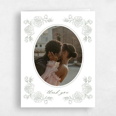 White Wedding Thank You - Mauve Photo