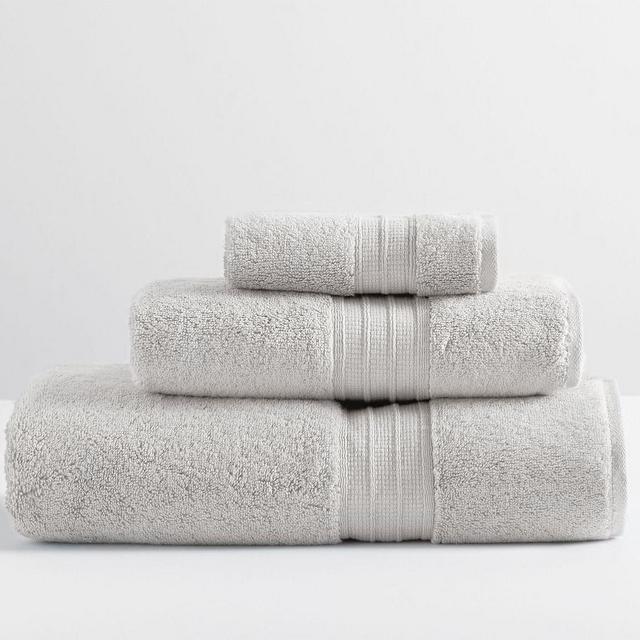 Hydrocotton Organic Bath, Hand, & Washcloth Towels, Set of 3, Gray Mist