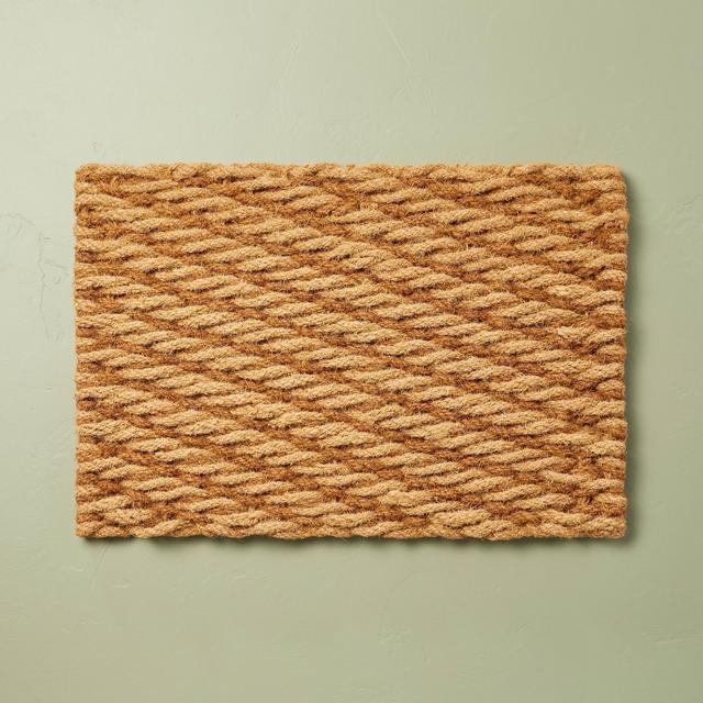 23"x35" Chunky Twisted Rope Handwoven Coir Doormat Natural/Brown - Hearth & Hand™ with Magnolia