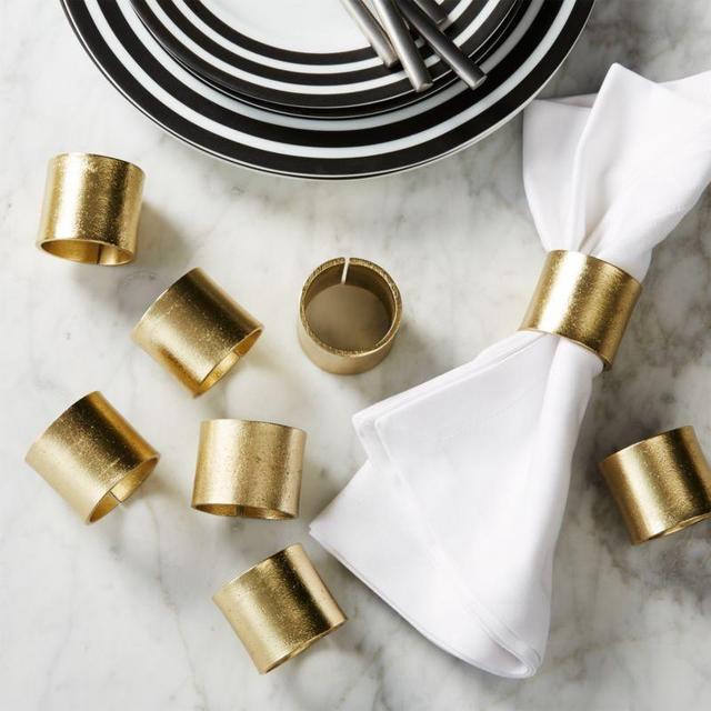 Set of 8 Scott Gold Napkin Rings.