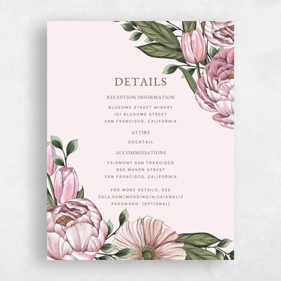 Beige Floral Wedding Enclosure - Granger