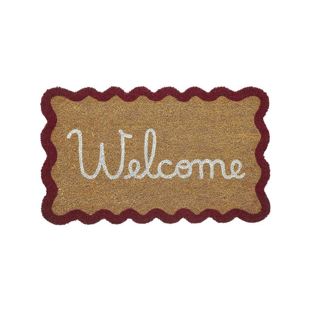 VCNY Home Scalloped Edge Welcome Coir Outdoor Doormat, 18" x 30"