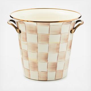 Mocha Check Stainless Steel Wine Cooler