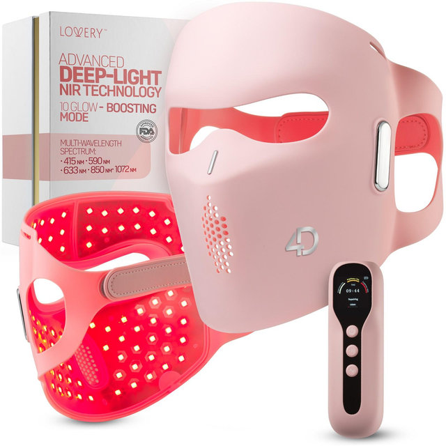 4D LED Light Therapy Mask with Near-Infrared Light - Medical Grade Silicone - Anti aging Skin Rejuvenation