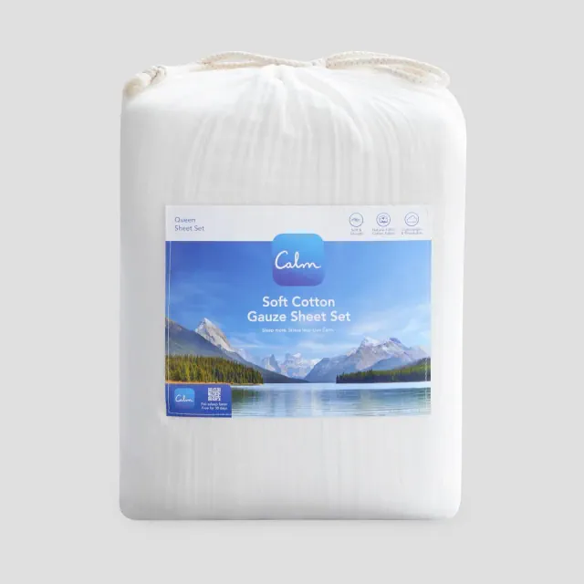 Calm Queen Gauze Sheet Set White