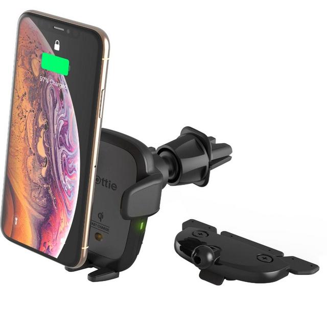 iOttie AutoSense Wireless Charging Universal 2-in-1 Air Vent and CD Mount - Black