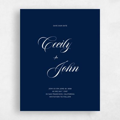 Navy, Blue Wedding Save the Date - Wilmington Portrait