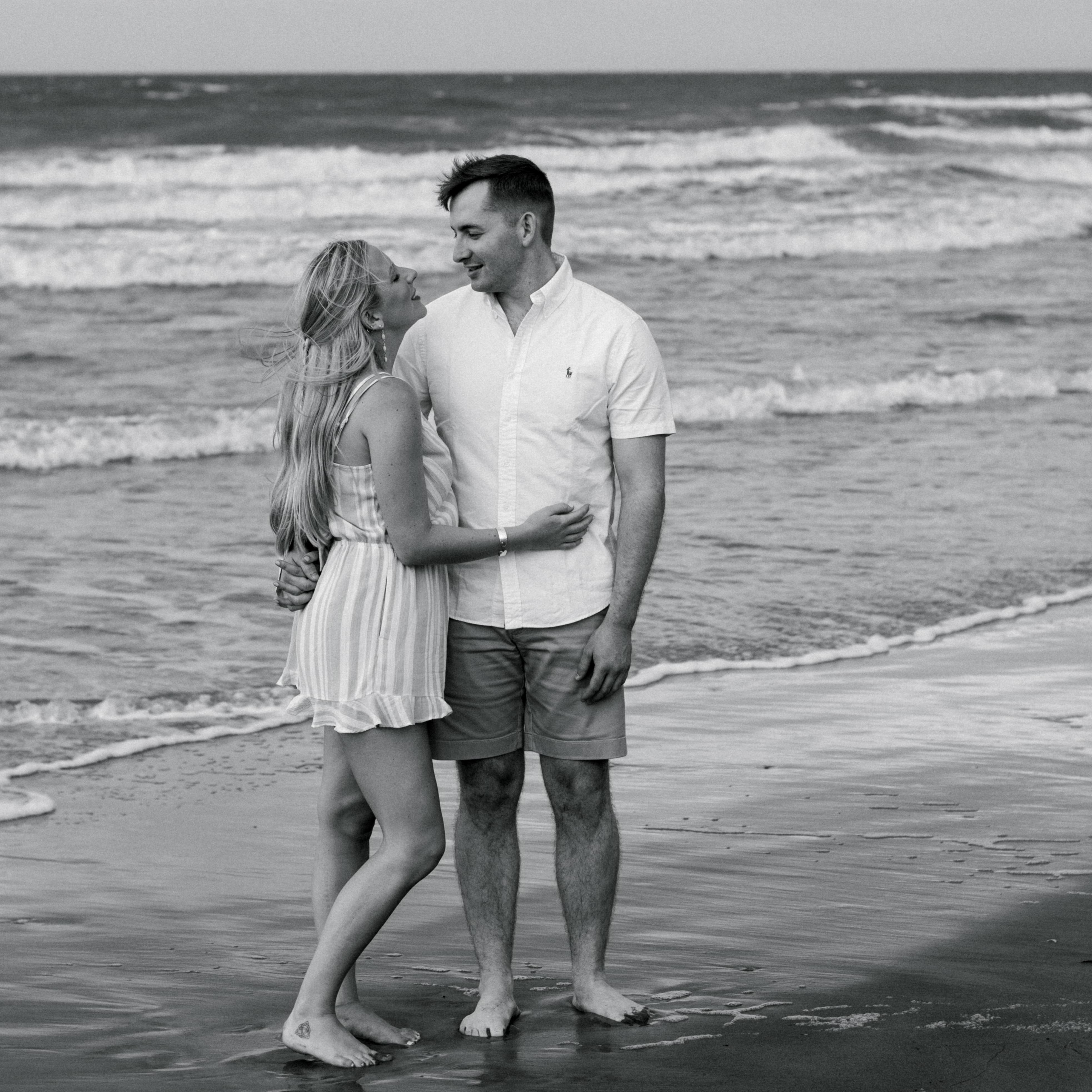 Feeling very at home on the beach, the couple's most favorite place to be.