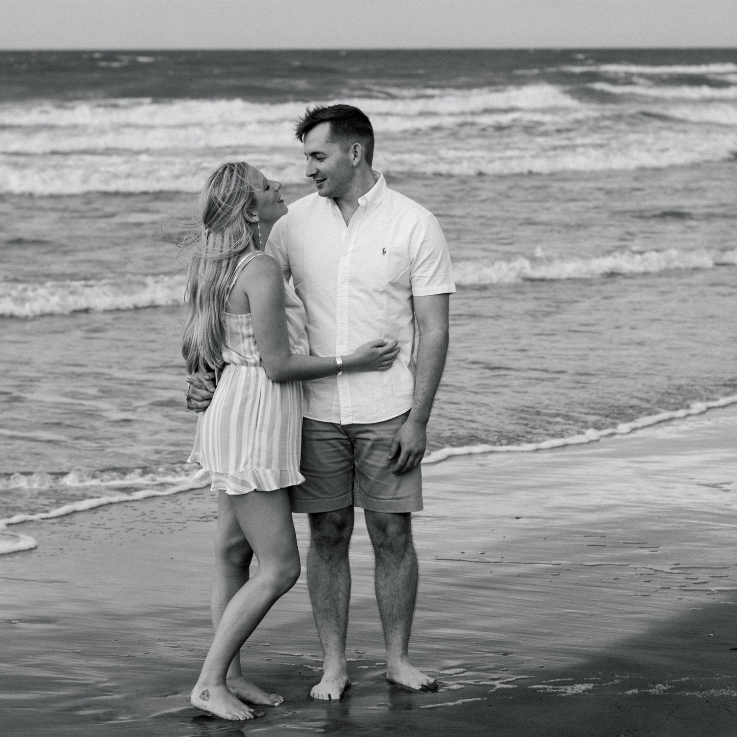 Feeling very at home on the beach, the couple's most favorite place to be.