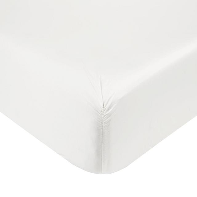 Nestwell™ Cotton Percale 400-Thread-Count Queen Fitted Sheet in Bright White