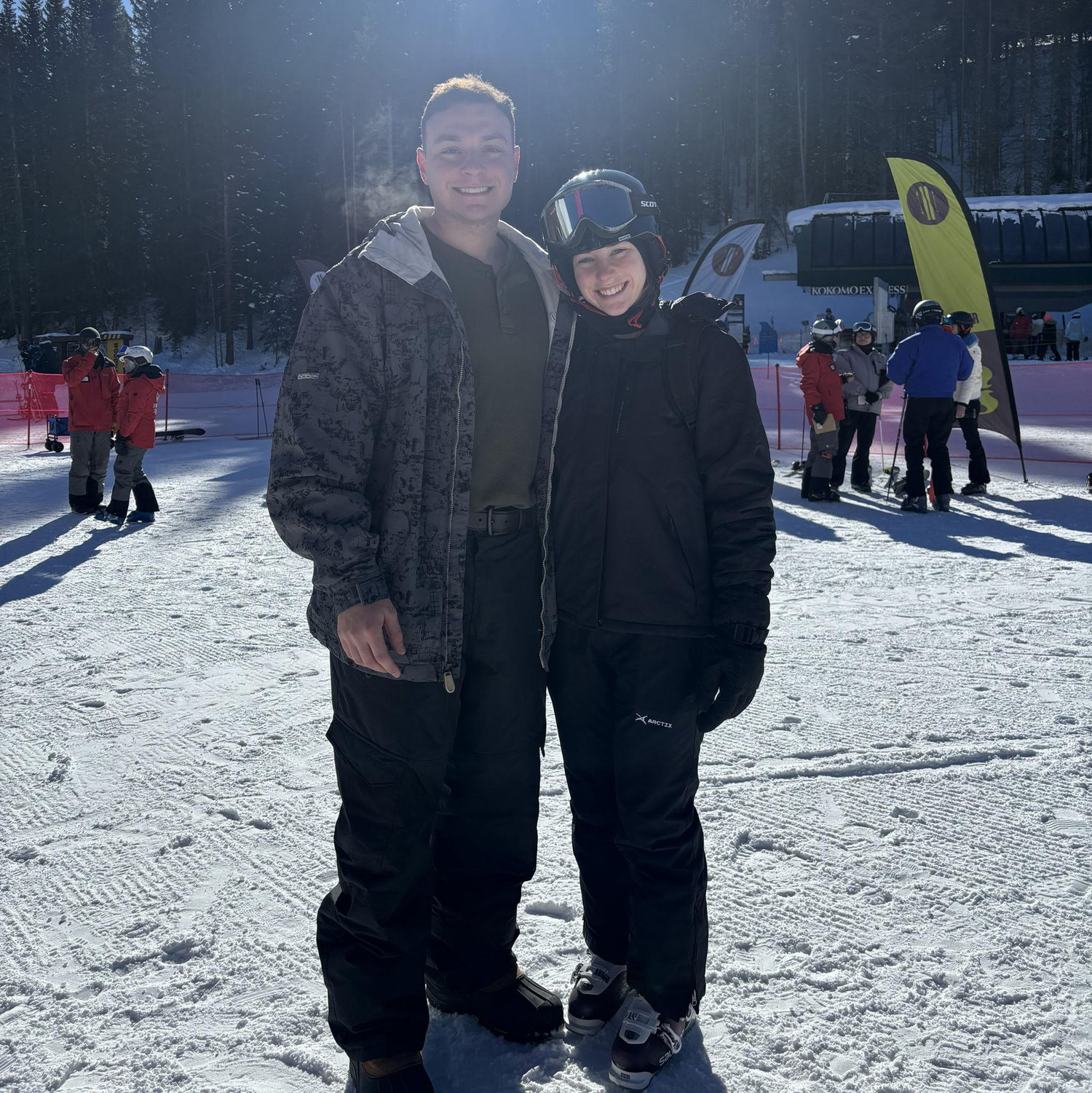 Griffin took Emma skiing for the first time!