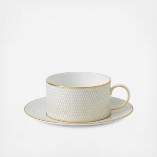 Gio Metallic Teacup & Saucer