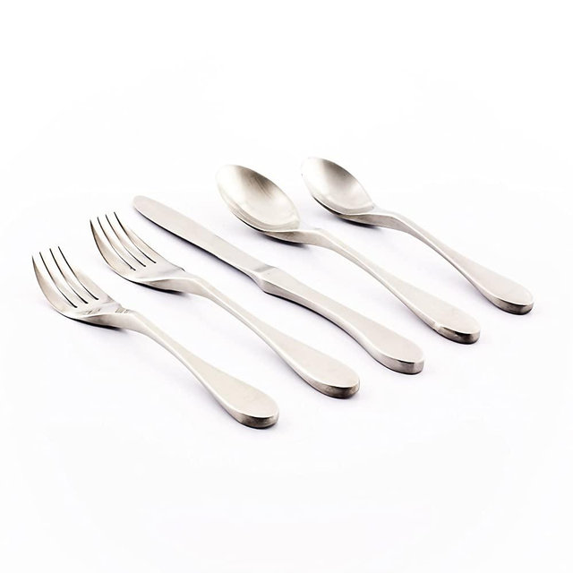 Knork Matte 20-Piece Flatware Set, Silver