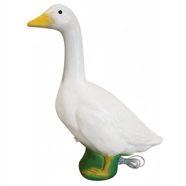 Union Products Light Up Wild Goose Lawn and Garden Statue, 23 Inch Tall, White - Illuminated Animal Outdoor Art for Yard, Patio, or Porch Decor, Seasonal Outfit Compatible
