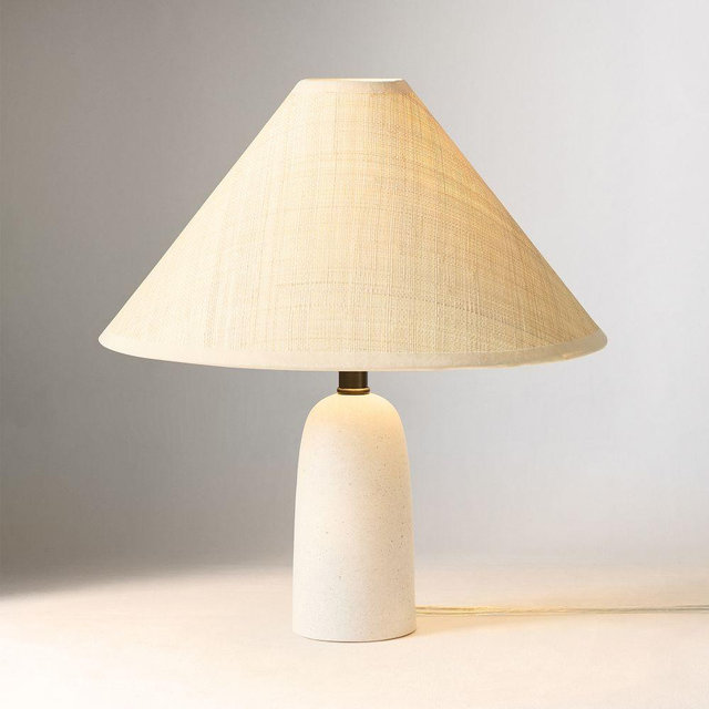 Louis Table Lamp, 13in, Natural/Raffia Shade