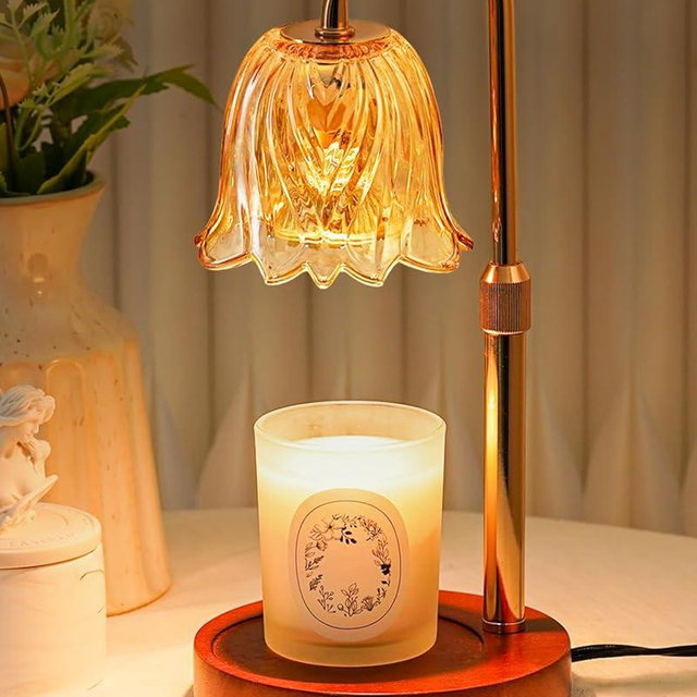 Flower Candle Warmer Lamp with Timer Dimmable, Candle Warming Lamp Height Adjustable, Birthday Gifts for Women Mom, Candles Warmer Light for Jar Candles, Christmas Gifts, House Warming Gifts New Home