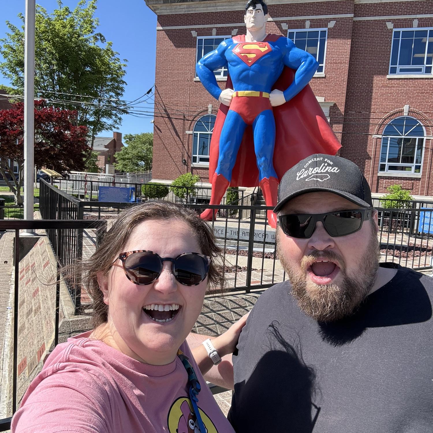 Road trip buddies! Stopped in Metropolis after going to Kansas!