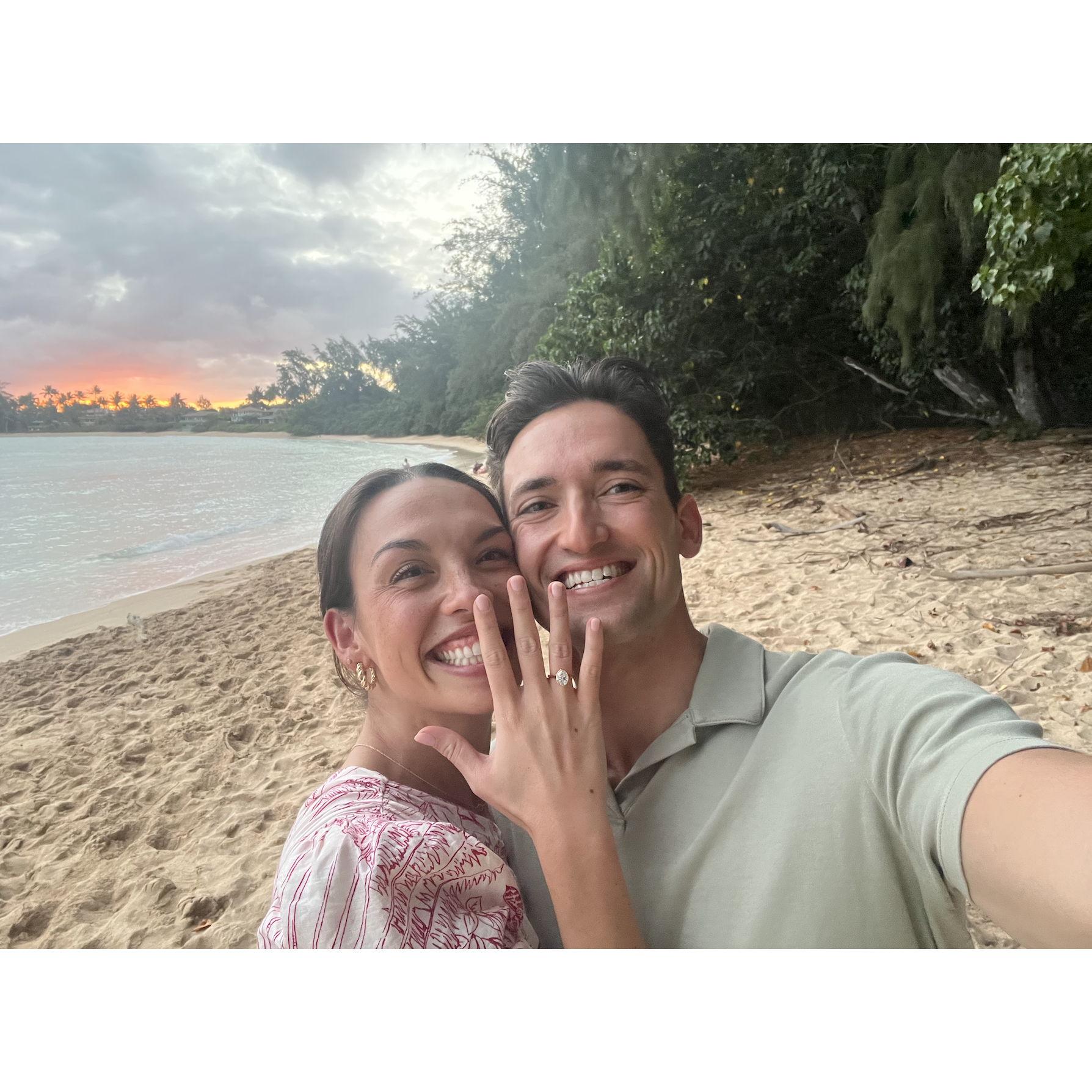 The picture we sent to our friends and family letting them know...WE'RE ENGAGED!