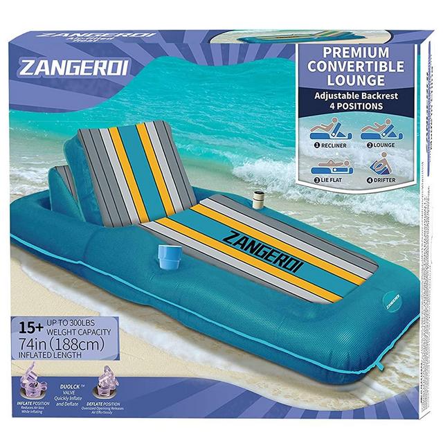Pool Floats for Adults Lake Floats Lounger Inflatable Pool Float Pool Floats Built-in Cup Convertible Pool Lounger Swimways Spring Float Pool Heavy Duty