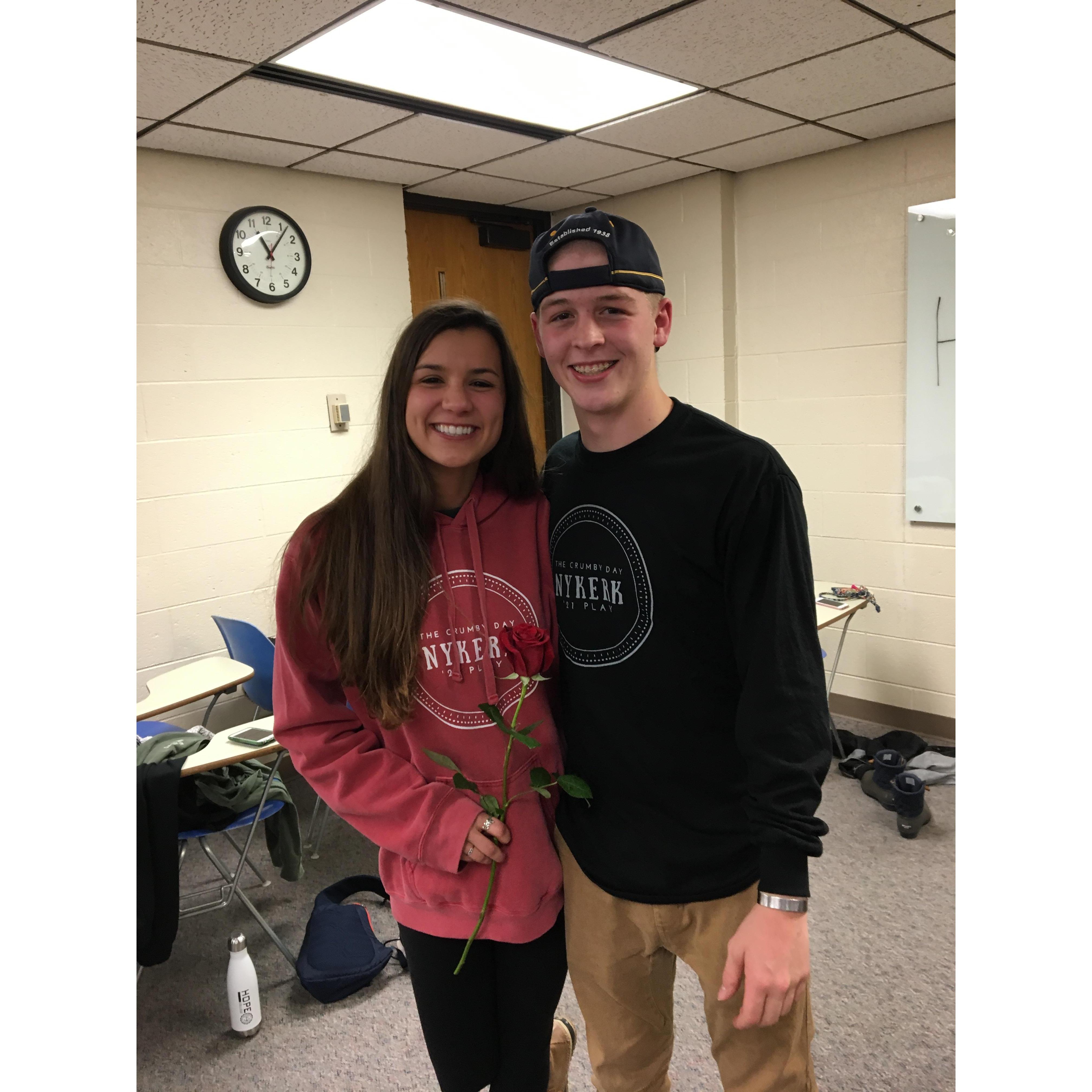 First photo together! Addam and Gretchen were freshman in college.