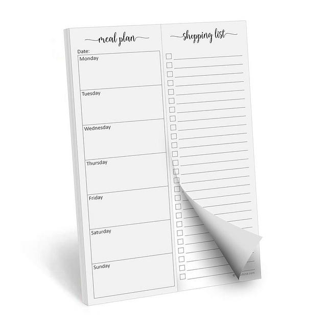 321Done Magnetic Meal Planning Notepad - Made in USA - Fridge Weekly Menu Planner Tear-Off Simple Shopping List Meals Groceries Grocery List, Magnet Memo Pad Refrigerator - Perforated Monday Start