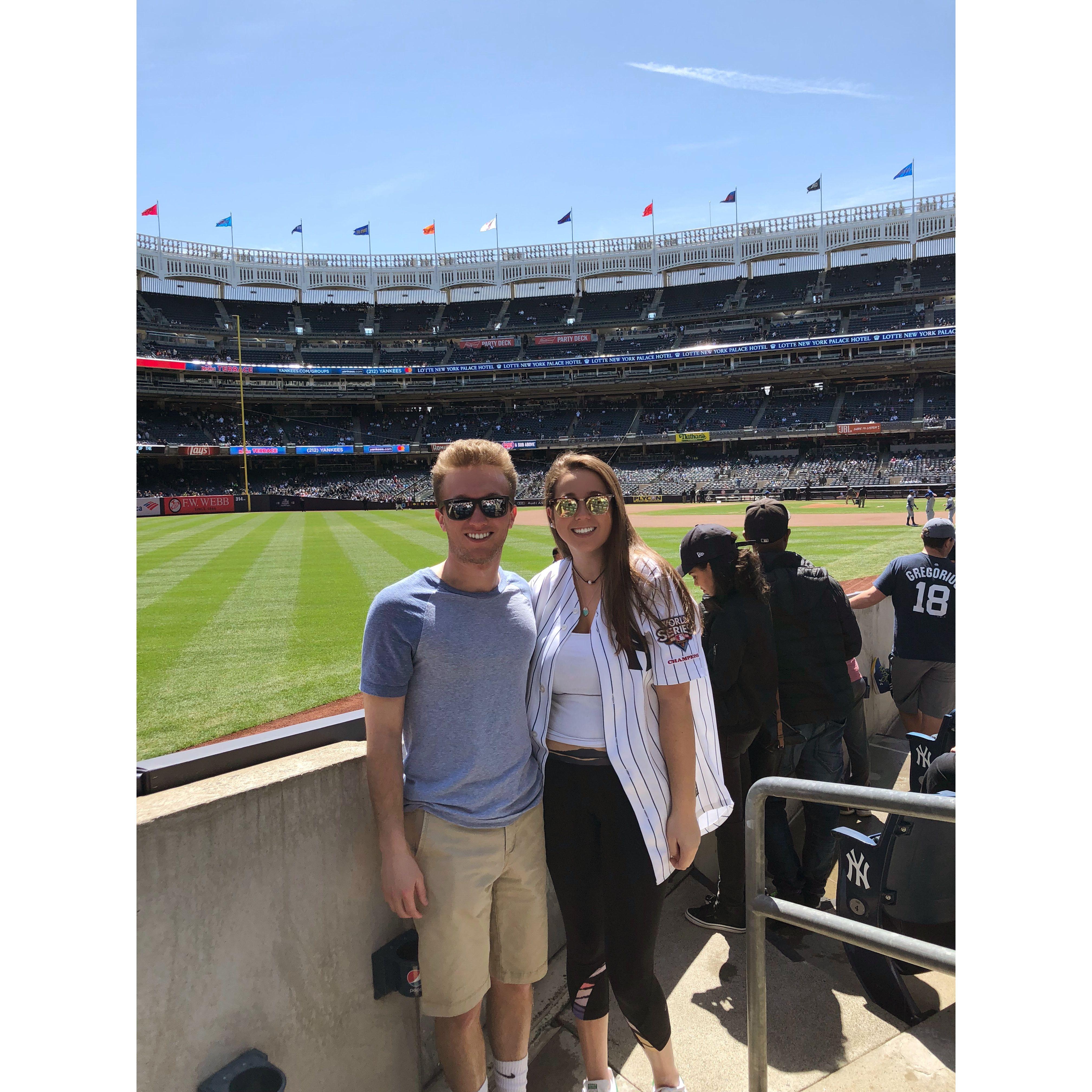 April 21, 2018 - Our first yankee game & Whitney met Luke's dad for the first time!