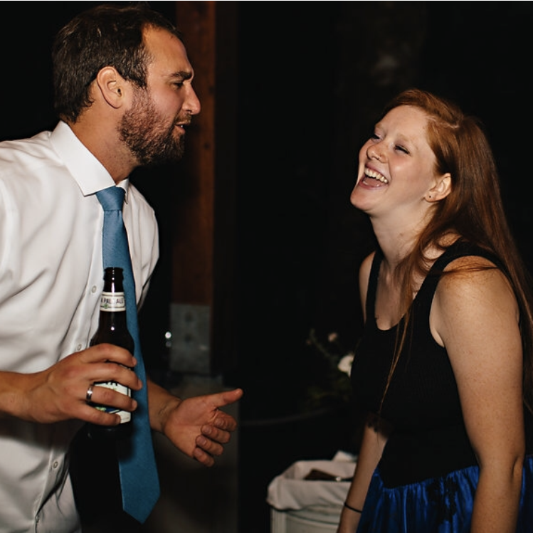 Having a blast at Caleb & Erin Green's wedding.