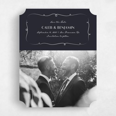 Black Ticket Wedding Save the Date - Kasey Photo