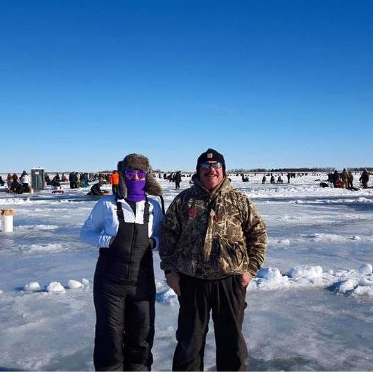 father of the bride - myron and  torrie fishing at the devils lake fishing tournament