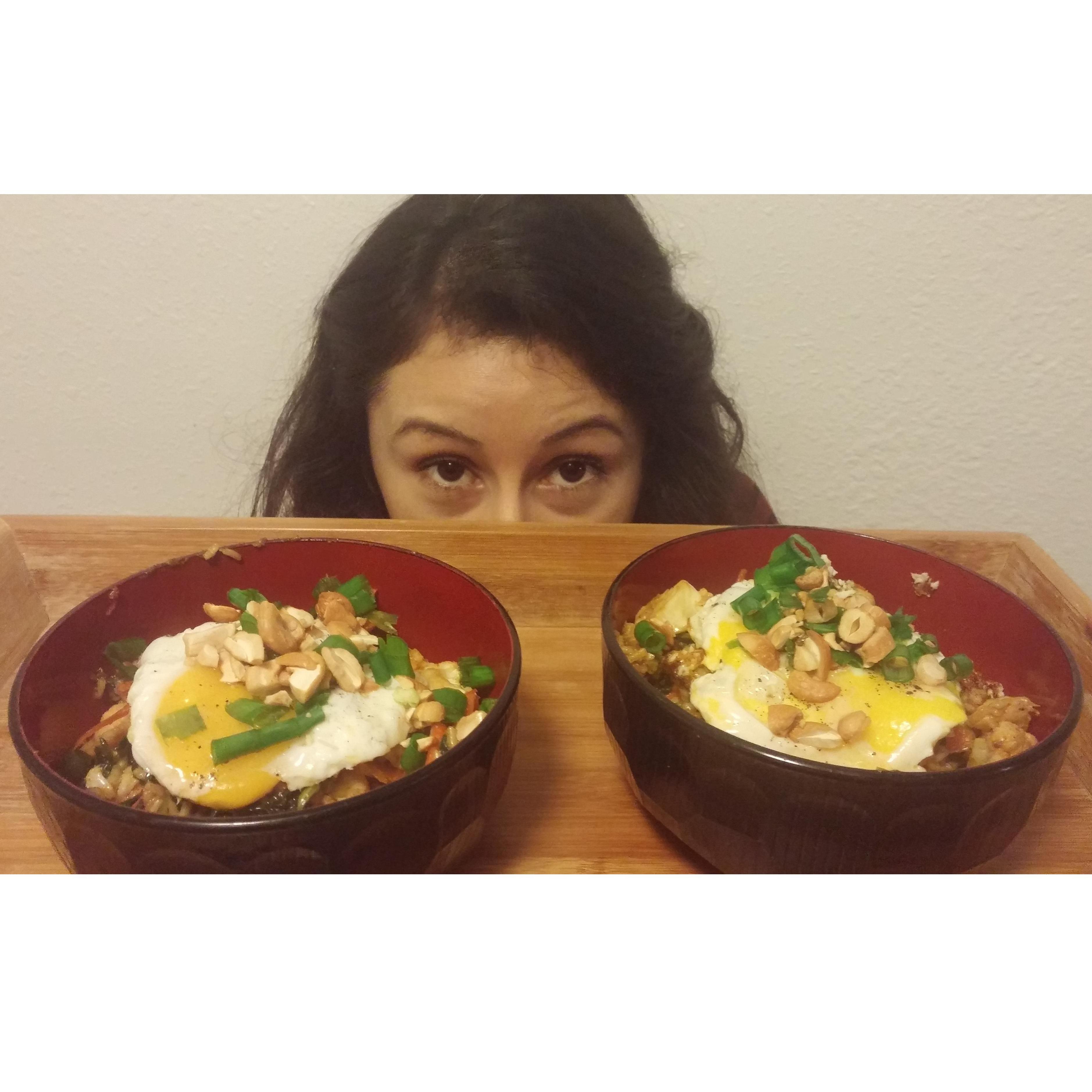 Cooking together with some Blue Apron goodies.