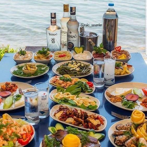 Raki & Balik! Raki is the national drink of Turkey and it is customary to have it at a seafood restaurant with fish and meze and deep conversations about life.