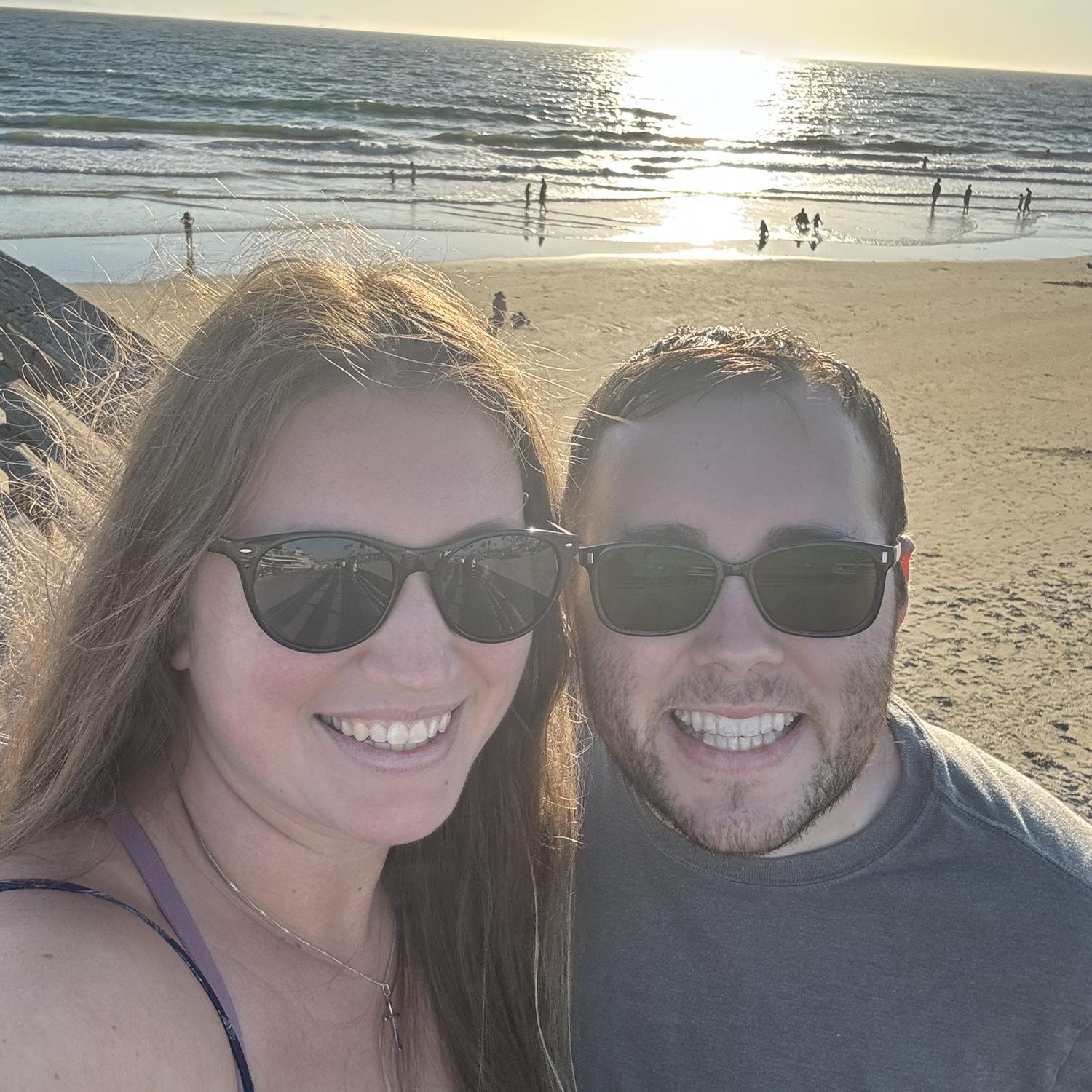 At the beach in Newport