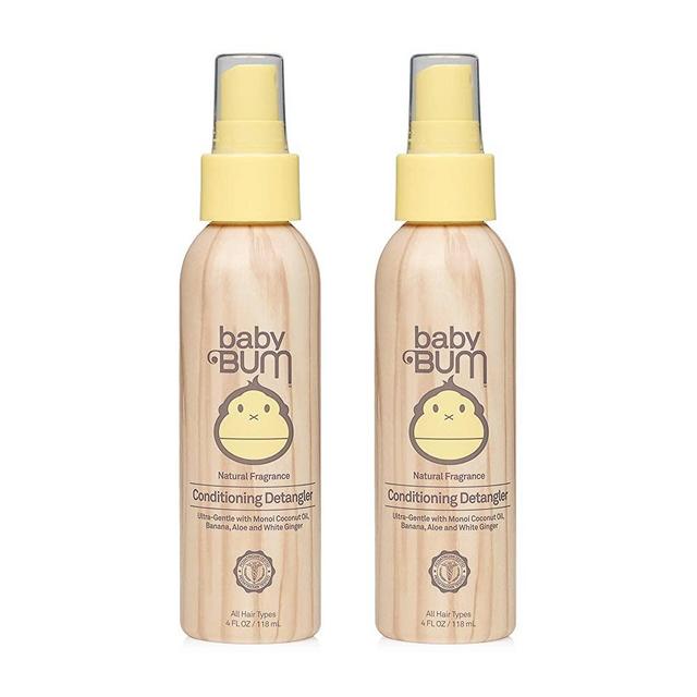 Baby Bum Conditioning Detangler Spray | Leave-In Conditioner Treatment with Soothing Coconut Oil| Natural Fragrance | Gluten Free and Vegan | 4 FL OZ | 2 Pack