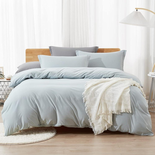 Dreaming Wapiti Duvet Cover King,Washed Microfiber Cornflower Blue King Size Duvet Cover Set,Solid Color - Soft and Breathable with Zipper Closure & Corner Ties (Cornflower Blue, King)