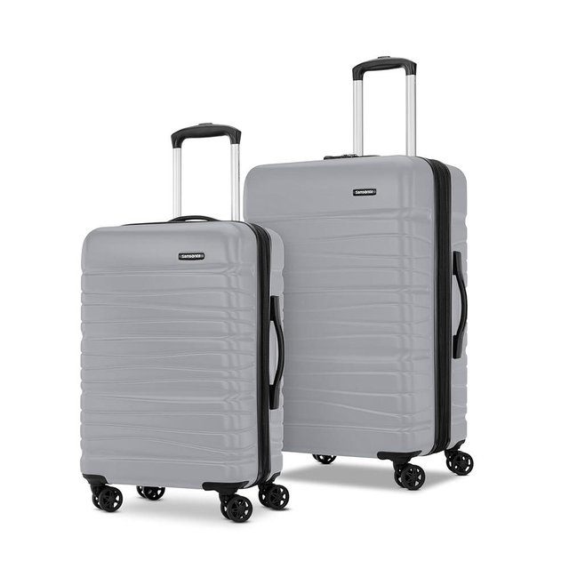 Samsonite Evolve Se Hardside Expandable Luggage with Double Spinner Wheels, Titanium, 2PC Set (CO/M)