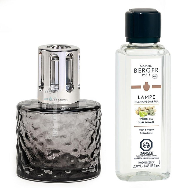 MAISON BERGER - Lampe Berger Home Fragrance Lamp Diffuser - Model Mirage - 4.7 x 3.1 x 3.1 inches - Includes Fragrance Wilderness - 250 milliliters - 8.45 Fluid Ounces (Black)