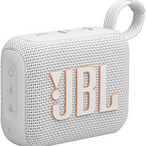 JBL Go 4 - Ultra-Portable, Waterproof and Dustproof Bluetooth Speaker, Big Pro Sound with Punchy bass, 7-Hour Built-in Battery, Made in Part with Recycled Materials (White)