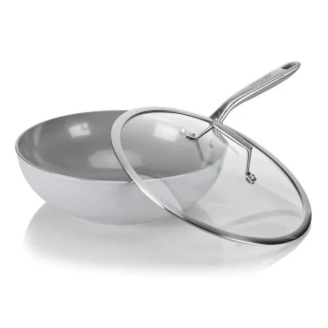 TECHEF CeraTerra - 12" Ceramic Nonstick Wok/Stir-Fry Pan with Cover