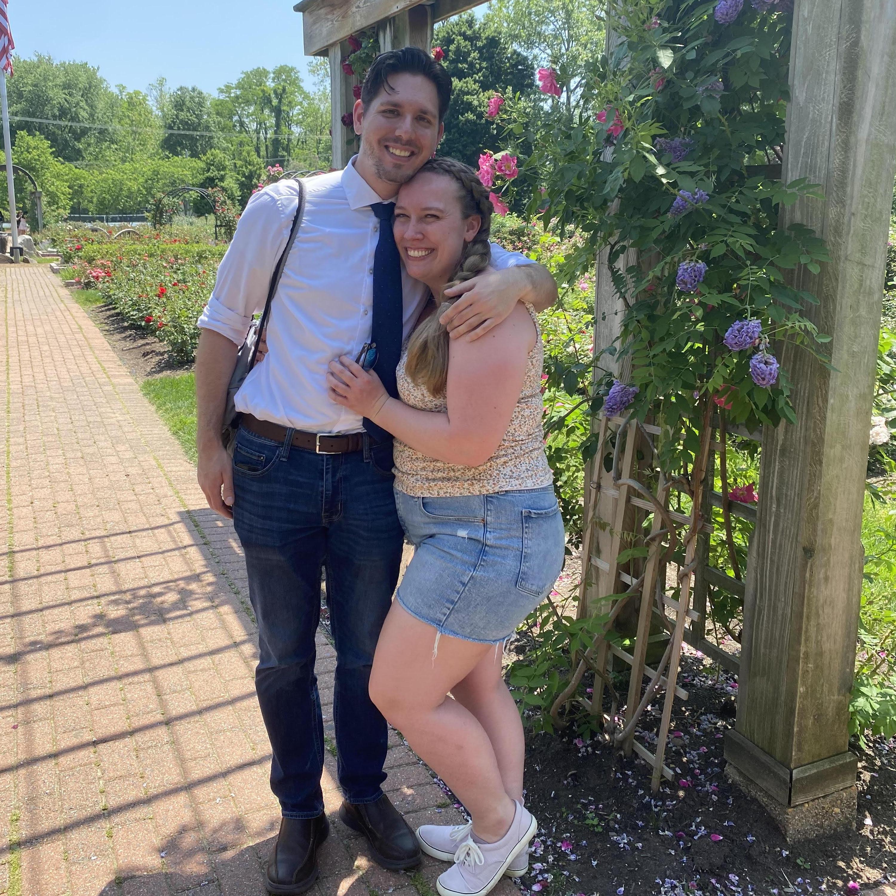 Our first date at the rose garden where Craig proposed!